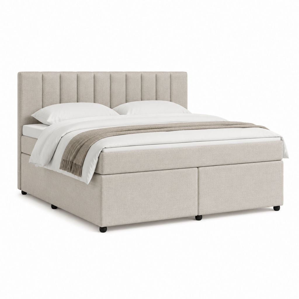 Polsterbett Beige Polyester Rechteckig 180 x 200 cm