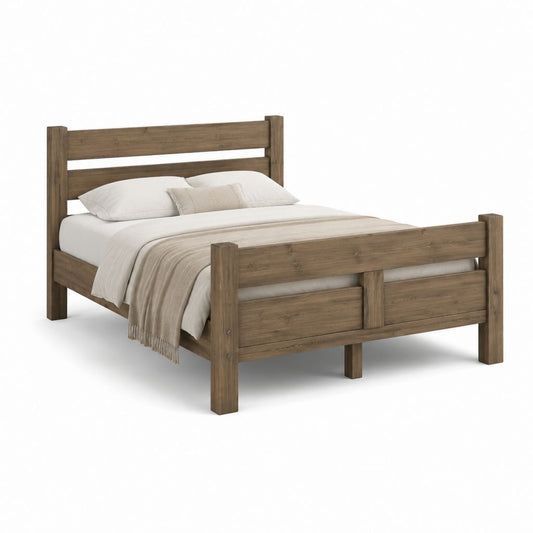 Doppelbett Bettgestell Braun Massives Kiefernholz Rechteckig 160 x 200 cm