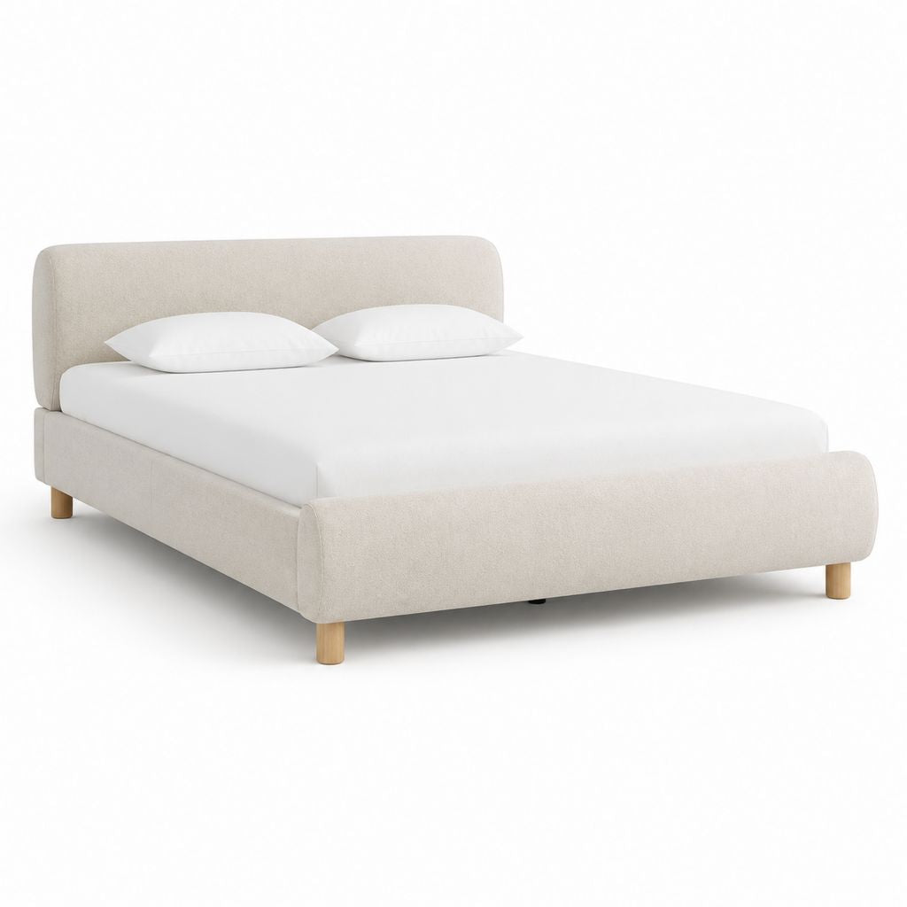 Polsterbett Doppelbett Beige Polyester Rechteckig 160 x 200 cm