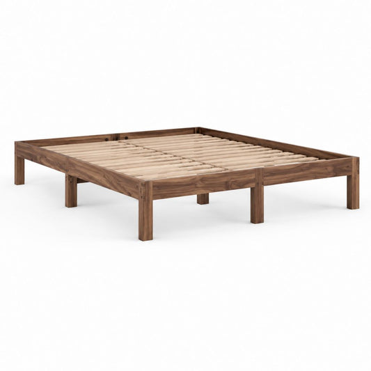 Bettgestell 160 x 200 cm Braun aus massivem Akazienholz mit Lattenrost