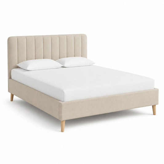 Polsterbett Doppelbett Beige Polyester Rechteckig 160 x 200 cm