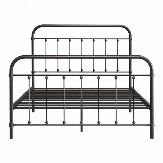 Metallbettgestell Schwarz aus pulverbeschichtetem Stahl rechteckig 160 x 200 cm mit Lattenrost